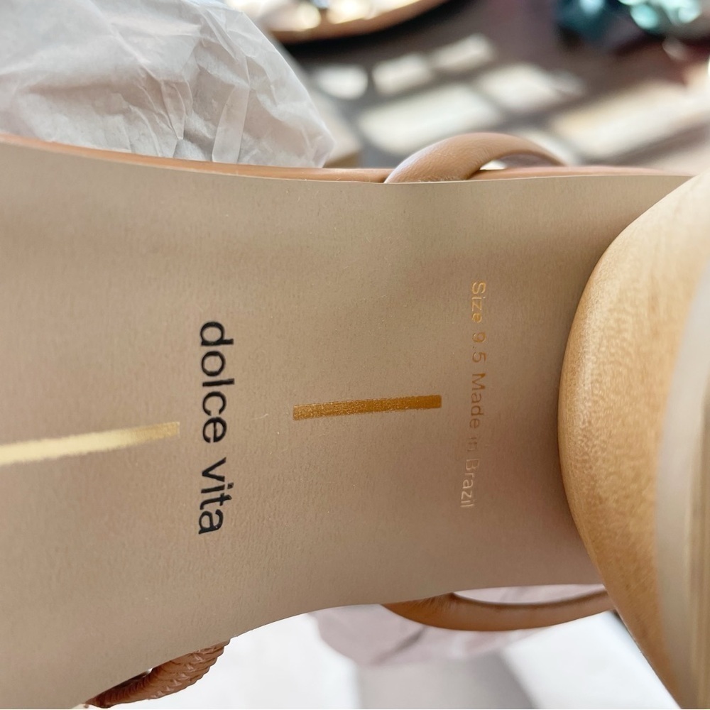 Dolce Vita Mikael Block Heel Sandals in Tan Leather Women’s Size 9.5 New in Box - Picture 6 of 8
